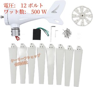 【ケーリーフショップ】500W 風力発電機、最大 550W 風力タービン発電機 8 ブレード 580rpm RV (12V)