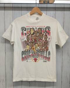 1991 NBA Chicago Bulls NBA World Champs Tee 90s Vintage anvil USA製 シカゴ・ブルズ　プリント