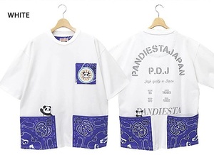 バンダナ切替BIGTシャツ◆PANDIESTA JAPAN ホワイトMサイズ 582952 パンディエスタジャパン ビッグシルエット ゆったりめ