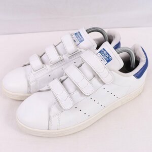 STAN SMITH CF 25.0cm/adidas スタンスミス アディダス スニーカー ベルクロ 白 ホワイト 青 中古 古着 メンズ ad5561