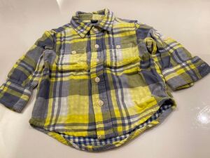 ネルシャツ 長袖シャツ チェック Baby Gap 80センチ1531