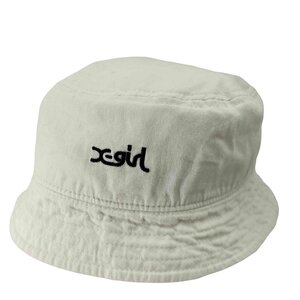 X-girl(エックスガール) EMBROIDERED MILLS LOGO BUCKET HAT レデ 中古 古着 0528