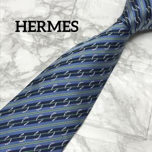 未使用級　HERMES エルメス ネクタイ　馬蹄　ストライプ　スーツ　ビジネス