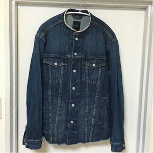 ◆ 【未使用】SHIPS JET BLUE シップスジェットブルー/デニム ノーカラーGジャケットINDIGO BLUE S