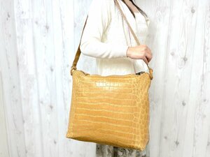 極美品 BOTTEGA VENETA ボッテガヴェネタ マット クロコダイル トートバッグ ショルダーバッグ バッグ 茶 A4収納可 2WAY 74314