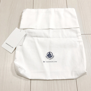 送料無料　未使用　トゥモローランド購入【PETIT BATEAU　プチバトー】ロゴ入り　保存袋　保管用　布袋　付属品ホワイト白　ポーチ　収納袋