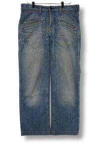 ARMANI JEANS アルマーニ ジーンズ ストレート デニムパンツ ヴィンテージ加工 ユーズド加工 インディゴ ボトムス W32 ■L28294SSS25-1K