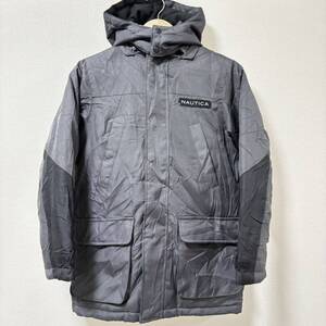 状態良好◎【NAUTICA】ノーティカ スノーウェア ジャケット グレー 中綿 リブ フード スキー スノボ ジュニア キッズ サイズM10/12/Y9119SS