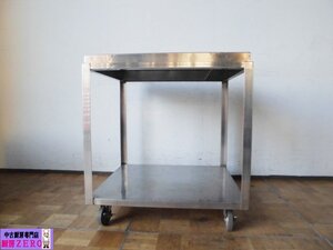 中古厨房 業務用 ステンレス キャスター付 作業台 調理台 W765×D725×H830mm 飲食店 店舗 キッチン 調理場