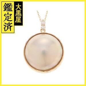 JEWELRY　ジュエリー　ネックレス　K18　マベパール　ダイヤモンド0.1ct　約11.6g　2120000297069【207】