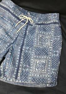 [90s] POLO RALPH LAUREN PAISLEY SHORTS ラルフローレン ペイズリー バンダナ 総柄 ショートパンツ XL ネイビー ブルー 店舗受取可