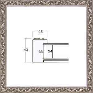 正方形の額縁 樹脂製フレーム アクリル仕様 8201 300角 （ 30角 ）サイズ シルバー