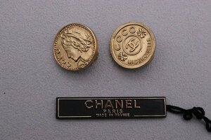 【中古美品】CHANEL ヴィンテージ シャネル 03P コインデザイン COCO イヤリング アクセサリー アンティーク ゴールド 箱付き【漂亮】1円～