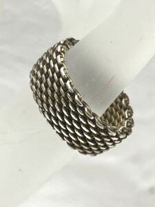 1円〜 Tiffany & Co. ティファニー サマセット メッシュ リング シルバー 925 刻印 重量約9.1g アクセサリー SV silver 指輪 ブランド