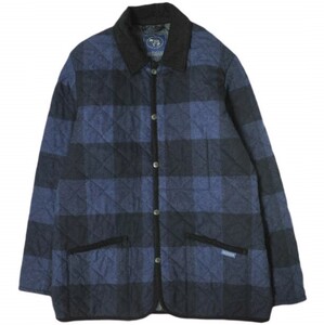 LAVENHAM x NOAH NYC ラベンハム ノア 23AW Buffalo Check Denham Jacket バッファローチェックデンハムジャケット XL BLUE キルティング