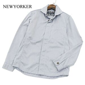 NEWYORKER ニューヨーカー 通年 比翼仕立て★ 長袖 ホリゾンタルカラー シャツ Sz.S　メンズ　A4T00370_1#C