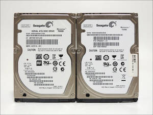 Seagate 2.5インチHDD ST9750423AS 750GB SATA 2個セット #12418