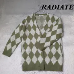 RADIATE 長袖カーディガン ロング丈 アーガイル柄 カジュアル