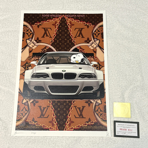 世界限定100枚 DEATH NYC スヌーピー SNOOPY ヴィトン LOUISVUITTON BMW M3 ポップアート PEANUTS アートポスター 現代アート KAWS Banksy