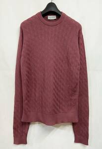 Mサイズ◆イギリス製 JOHN SMEDLEY｜ジョンスメドレー コットン クルーネックニット Burgundy バーガンディー