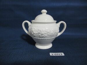 60312Y ウエッジウッドWedgwood FESTIVITY IVORY シュガーポット/フェスティビティ 白磁 陶器 洋食器