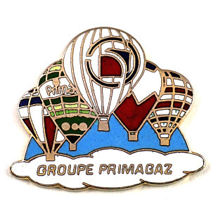 ピンバッジ・気球５体プリマガス青空◆フランス限定ピンズ◆レアなヴィンテージものピンバッチ