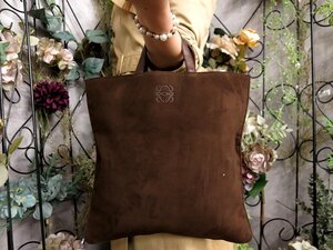 ●超美品●LOEWE ロエベ●アナグラム●スエード レザー 本革●ハンド バッグ●ブラウン●G金具●腕掛け●A4 収納●書類 かばん●Js53048