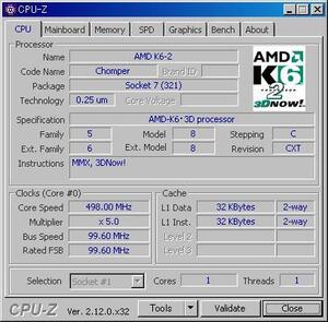 AMD K6-2 500 MHz (AMD-K6-2/500AFX) Socket7 中古正常品 (2)