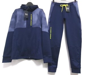 新品★UNDER ARMOUR★アンダーアーマー★UAパフォーマンス ニット ジャケット＆パンツ 上下セット セットアップ M ネイビー