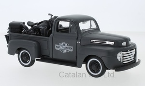 1/24 フォード ピックアップ ハーレーダビッドソン Ford F-1 Pick Up Tuning dark grey Dekor Harley-Davidson 1/25 1948 梱包サイズ80