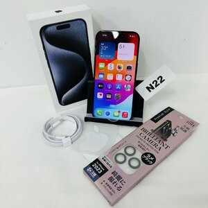 1円~ Apple アップル iPhone アイフォン 15 Pro 128GB MTUA3J/A ブルーチタニウム バッテリ100% SIMフリー N22