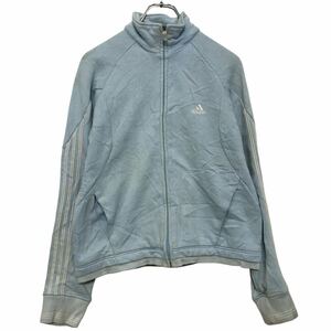 adidas プリント スウェット トレーナー アディダス キッズ L ライトブルー フルジップ 古着卸 アメリカ仕入 a609-6910