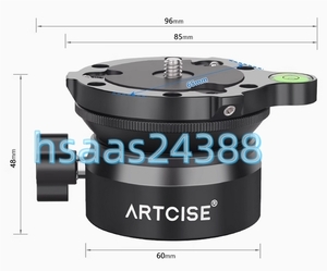 ARTCISE レベリングベース 水平雲台 三脚ヘッド 速くて水平調整 三脚ヘッド +15°/-15°レベラーアジャストバブル水準器 LH4