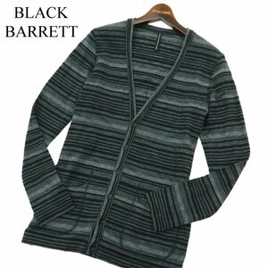 BLACK BARRETT ブラックバレット ニールバレット 通年 マルチ ボーダー★ カーディガン Sz.2　メンズ　A3T11680_A#O