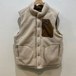 Patagonia パタゴニア Reversible Bivy Down Vest リバーシブル ダウン フリース ベスト アウトドア ベージュ Lサイズ 703503