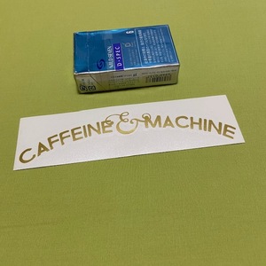 Caffeine & Machine 　 ☆ゴールド☆ Script 　抜きステッカー　カフェイン＆マシン　UK