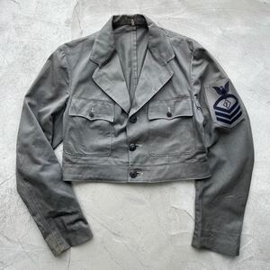 軍物 vintage military ミリタリー ジャケット 軍シャツ 短丈 古着 ビンテージ ヴィンテージ　チェンジボタン 軍 軍モノ usnavy 海軍 70s