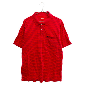 SUPREME シュプリーム 20AW Thin Stripe Polo シンストライプ半袖ポロシャツ ピンク