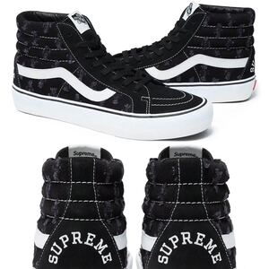 【新品 黒 US8.5 26.5cm Supreme Vans Hole Punch Denim Sk8-Hi Pro】 シュプリーム デニム スケハイ authentic era old skool syndicate