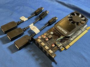 ★NVIDIA Quadro P620 2GB GDDR5 mini-DP x4 ロープロファイル　DP変換ケーブル付き★