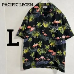 a654 PACIFIC LEGEN ヴィンテージ アロハシャツ L ハワイ製