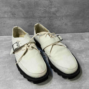 YOHJI YAMAMOTO POUR HOMME CANVAS STRAP SHOES キャンバスストラップシューズ ホワイト ブラック サイズ3 ヨウジヤマモトプールオム