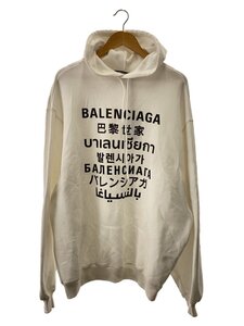 BALENCIAGA◆LANGUAGEプリント/XXS/コットン/WHT/ホワイト/641679 TJVI6/パーカー