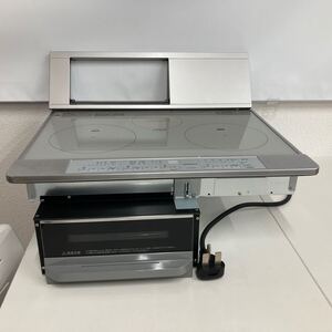 【極美品】日立 IHクッキングヒーター HT-M60S HITACHI ヒタチ ビルトインタイプ 2口IH＋ラジエントヒーター 水なしグリル 両面焼き