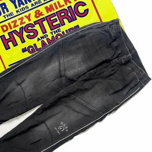 【送料無料】HYSTERIC GLAMOUR ヒステリックグラマー　ジョグパンツ　メンズ　S ジョガーパンツ　ブラックデニム　ジーンズ　ズボン　黒