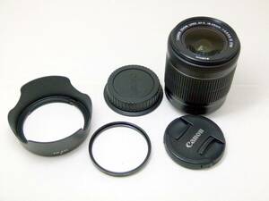 Canon キヤノン EF-S 18-55mm F3.5-5.6 IS STM 　フィルター　 フード(社外品)付き