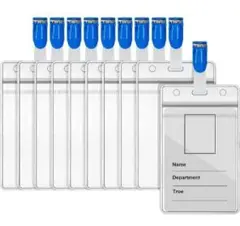 名札クリップ バンドクリップ ネームホルダー 透明色名札ケース クリップ付
