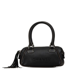 中古 シャネル ロゴ型押し ハンドバッグ ミニボストンバッグ A23050 レザー ABランク CHANEL【送料無料】【三田店】