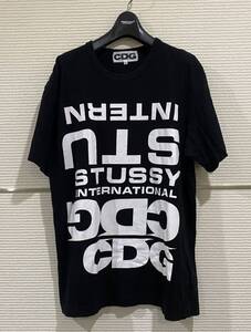 CDG COMME des GARCONS × stussy コムデギャルソン× ステューシー ロゴプリントTシャツ 【USED】