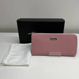 【在庫整理】【1円スタート】FURLA 24119 L字ファスナー長財布 ピンク フルラ